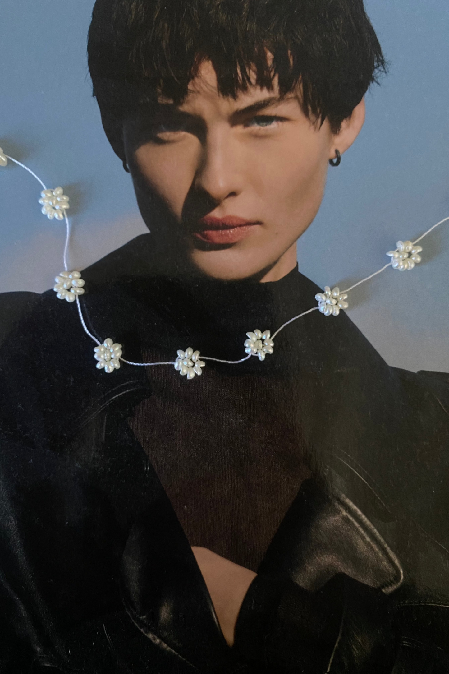 Pearl flower choker
