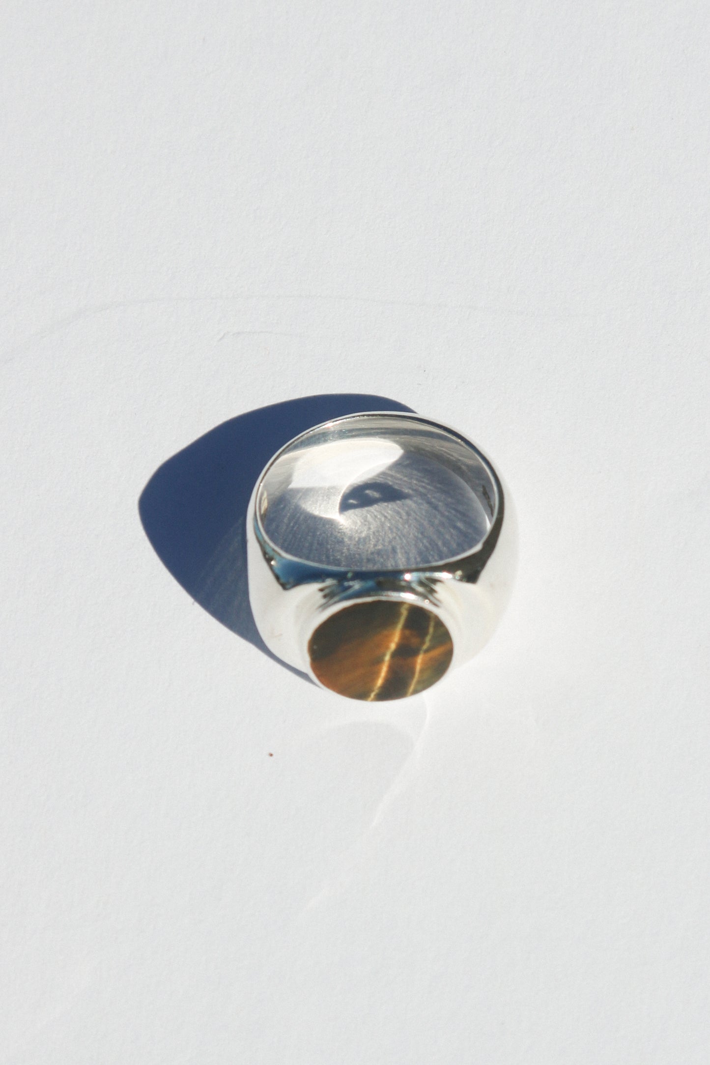 Perlmutte Tiger's Eye Ring