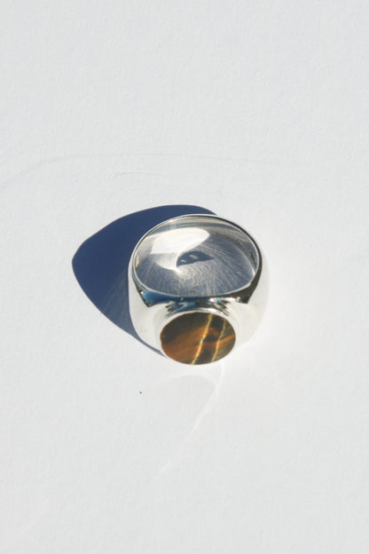 Perlmutte Tiger's Eye Ring