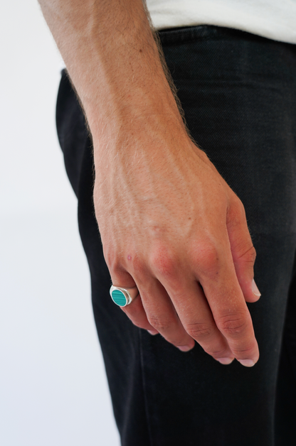 Perlmutte Malachite Ring