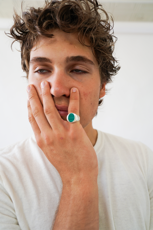 Perlmutte Malachite Ring