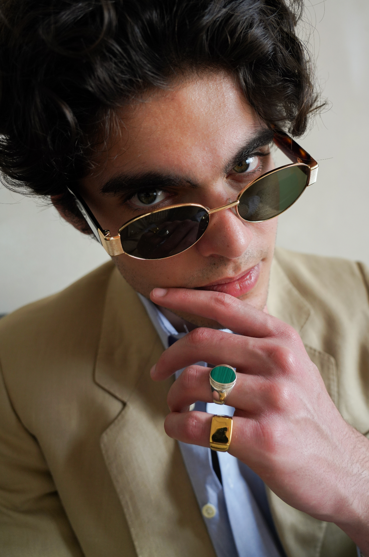 Perlmutte Malachite Ring